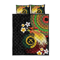 Vanuatu and Papua New Guinea Together Quilt Bed Set Bird-of-paradise and Pig Tusk Melanesian Pattern