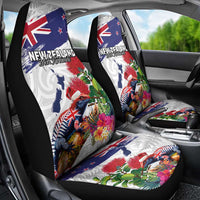 New Zealand Christmas Car Seat Cover Meri Kirihimete-Tuatara and Pohutukawa White Color