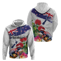 New Zealand Christmas Hoodie Meri Kirihimete-Tuatara and Pohutukawa White Color