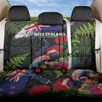 New Zealand Christmas Back Car Seat Cover Meri Kirihimete-Tuatara and Pohutukawa Black Color