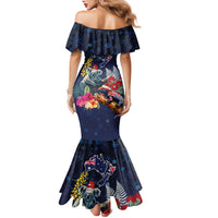Australia and New Zealand Family Matching Mermaid Dress and Hawaiian Shirt Merry Christmas-Tuatara and Koala with Plants Xmas Style LT03 - Polynesian Pride