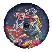 Australia and New Zealand Spare Tire Cover Merry Christmas-Tuatara and Koala with Plants Xmas Style