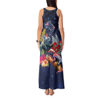 Australia and New Zealand Tank Maxi Dress Merry Christmas-Tuatara and Koala with Plants Xmas Style