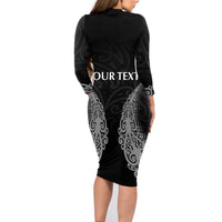 New Zealand Netball Family Matching Long Sleeve Bodycon Dress and Hawaiian Shirt Koru and Maori Tattoo Jersey LT03 - Polynesian Pride