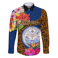 personalised-marshall-islands-manit-day-family-matching-short-sleeve-bodycon-dress-and-hawaiian-shirt-marshall-seal-mix-hibiscus-flower-maori-pattern-style