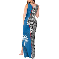 Fiji Rugby Tank Maxi Dress Coat of Arms Palm Tree Mix Polynesia Tapa Pattern LT03 - Polynesian Pride