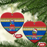 Solomon Islands Christmas Ceramic Ornament Santa With Flag Of Solomon Polynesian Tribal Xmas Vibe LT03 Heart Blue - Polynesian Pride