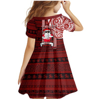 Personalized New Zealand Christmas Family Matching Mermaid Dress and Hawaiian Shirt Santa Claus and Kiwi Bird Maori Tattoo Koru Pattern LT03 - Polynesian Pride