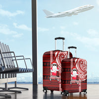 Personalized New Zealand Christmas Luggage Cover Santa Claus and Kiwi Bird Maori Tattoo Koru Pattern LT03 - Polynesian Pride