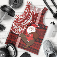 Personalized New Zealand Christmas Men Tank Top Santa Claus and Kiwi Bird Maori Tattoo Koru Pattern LT03 - Polynesian Pride