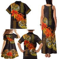 Hawaii Turtle Hibiscus Flower Family Matching Tank Maxi Dress and Hawaiian Shirt Polynesian Tattoo LT03 - Polynesian Pride