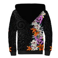 Hawaii Tropical Leaves and Flowers Sherpa Hoodie Tribal Polynesian Pattern LT03 - Polynesian Pride
