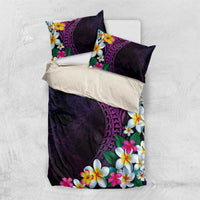 Hawaiian Plumeria-Polynesian Art Tattoo Mauve Color Bedding Set