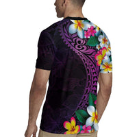 Hawaiian Plumeria-Polynesian Art Tattoo Mauve Color Rugby Jersey