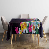 Hawaiian Plumeria-Polynesian Art Tattoo Mauve Color Tablecloth