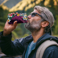 Hawaiian Plumeria-Polynesian Art Tattoo Plum Pink Color 4 in 1 Can Cooler Tumbler