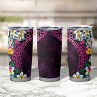 Hawaiian Plumeria-Polynesian Art Tattoo Plum Pink Color Tumbler Cup