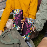 Hawaiian Plumeria-Polynesian Art Tattoo Plum Pink Color Tumbler Cup