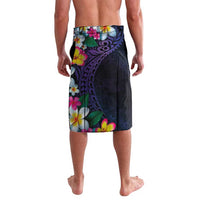 Hawaiian Plumeria-Polynesian Art Tattoo Frosted Blue Violet Color Lavalava