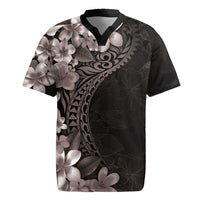 Hawaiian Plumeria-Polynesian Art Tattoo Grayscale Color Rugby Jersey