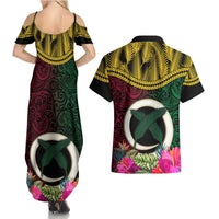 Vanuatu 44th Anniversary Independence Day Couples Matching Summer Maxi Dress and Hawaiian Shirt Boars Tusk and Namele Plant LT03 - Polynesian Pride