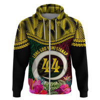 Vanuatu 44th Anniversary Independence Day Zip Hoodie Boars Tusk and Namele Plant LT03