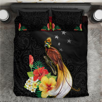 Papua New Guinea Independence Day Bedding Set PNG Flag and Bird-of-Paradise