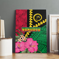 Vanuatu Flag Hibiscus Polynesian Pattern Canvas Wall Art