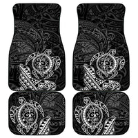 Hawaii Monk Seal and Dolphin Car Mats Polynesian Kakau Pattern Black White Color