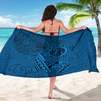 Hawaii Monk Seal and Dolphin Sarong Polynesian Kakau Pattern Blue