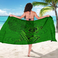 Hawaii Monk Seal and Dolphin Sarong Polynesian Kakau Pattern Green