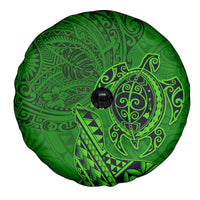 Hawaii Monk Seal and Dolphin Spare Tire Cover Polynesian Kakau Pattern Green