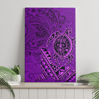 Hawaii Monk Seal and Dolphin Canvas Wall Art Polynesian Kakau Pattern Purple