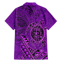 Hawaii Monk Seal and Dolphin Hawaiian Shirt Polynesian Kakau Pattern Purple LT03 - Polynesian Pride