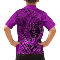 Hawaii Monk Seal and Dolphin Family Matching Puletasi and Hawaiian Shirt Polynesian Kakau Pattern Pink