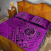 Hawaii Monk Seal and Dolphin Quilt Bed Set Polynesian Kakau Pattern Pink