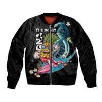 Hawaii Pineapple Surfing Bomber Jacket It's in My DNA - Kakau and Polynesian Pattern LT03 Unisex Black - Polynesian Pride