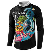 Hawaii Pineapple Surfing Button Sweatshirt It's in My DNA - Kakau and Polynesian Pattern LT03 - Polynesian Pride