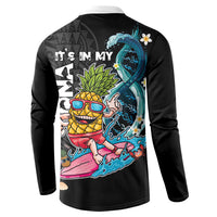 Hawaii Pineapple Surfing Button Sweatshirt It's in My DNA - Kakau and Polynesian Pattern LT03 - Polynesian Pride
