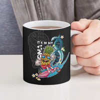 Hawaii Pineapple Surfing Ceramic Mug It's in My DNA - Kakau and Polynesian Pattern LT03 - Polynesian Pride