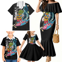 Hawaii Pineapple Surfing Family Matching Mermaid Dress and Hawaiian Shirt It's in My DNA - Kakau and Polynesian Pattern LT03 - Polynesian Pride