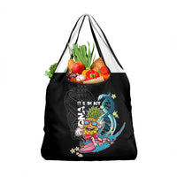 Hawaii Pineapple Surfing Grocery Bag It's in My DNA - Kakau and Polynesian Pattern LT03 1-pack One Size Black - Polynesian Pride