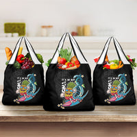 Hawaii Pineapple Surfing Grocery Bag It's in My DNA - Kakau and Polynesian Pattern LT03 3-pack One Size Black - Polynesian Pride