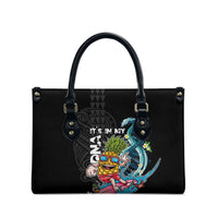 Hawaii Pineapple Surfing Leather Bag It's in My DNA - Kakau and Polynesian Pattern LT03 - Polynesian Pride