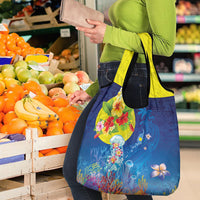 Palau Grocery Bag Jellyfish with Coral Reefs Ocean Vibe and Tapa Pattern LT03 - Polynesian Pride
