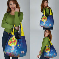 Palau Grocery Bag Jellyfish with Coral Reefs Ocean Vibe and Tapa Pattern LT03 - Polynesian Pride