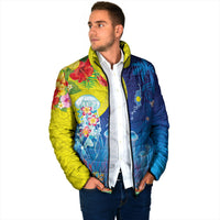 Palau Padded Jacket Jellyfish with Coral Reefs Ocean Vibe and Tapa Pattern LT03 - Polynesian Pride