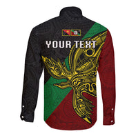 Custom Papua New Guinea East New Britain Province Long Sleeve Button Shirt PNG Birds Of Paradise Polynesian Arty Style LT03 - Polynesian Pride