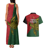 Papua New Guinea East Sepik Province Couples Matching Tank Maxi Dress and Hawaiian Shirt PNG Birds Of Paradise Polynesian Arty Style LT03 - Polynesian Pride