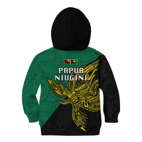 Papua New Guinea Enga Province Kid Hoodie PNG Birds Of Paradise Polynesian Arty Style LT03 - Polynesian Pride